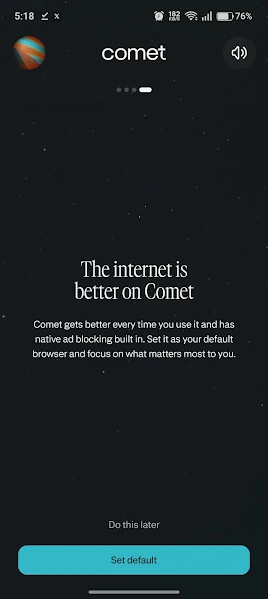 Comet AI Browser app features